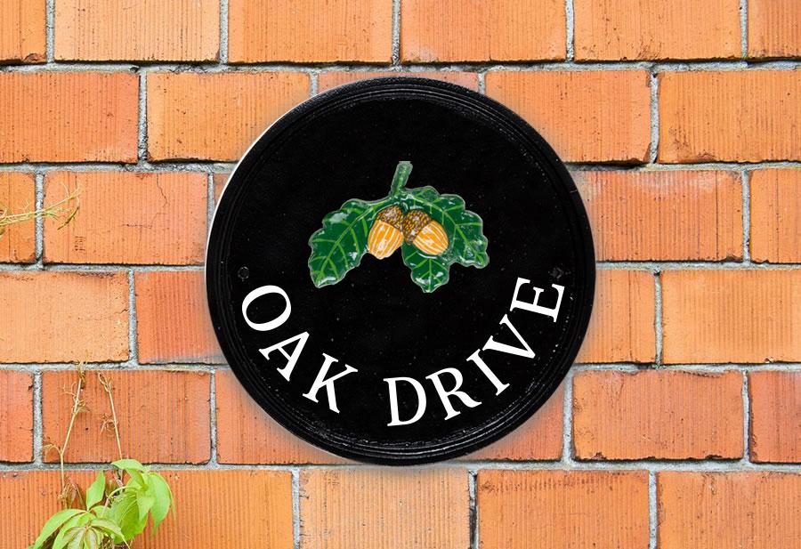 Acorns Round House Sign 9" Diameter