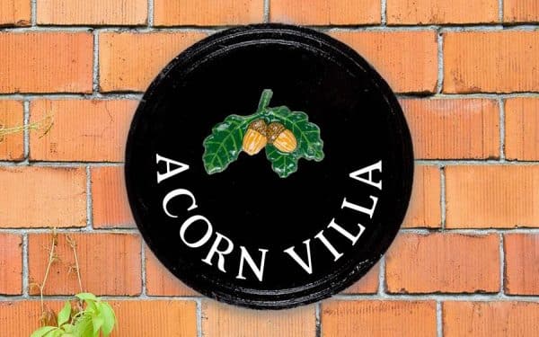 Acorns Round House Sign 10" Diameter