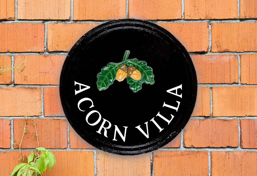 Acorns Round House Sign 10" Diameter