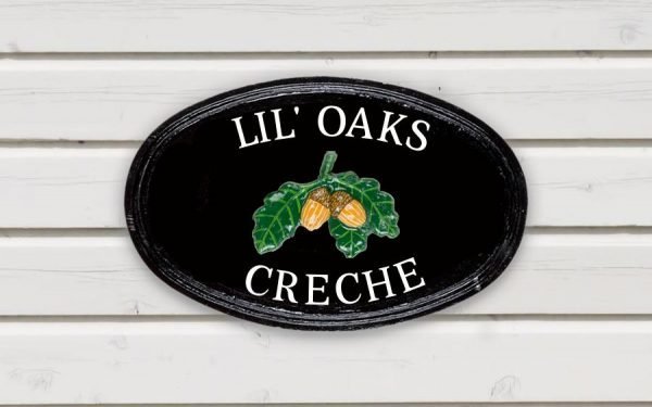 Acorns Oval House Sign 14" X 9"
