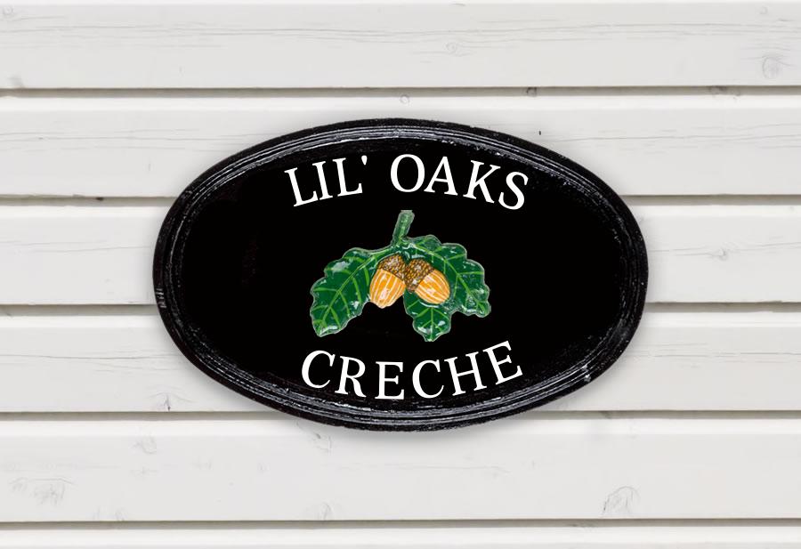 Acorns Oval House Sign 14" X 9"