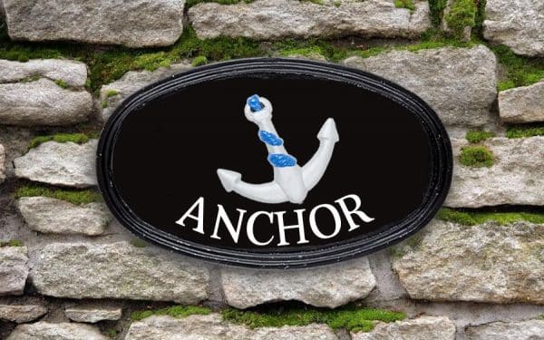 Anchor Oval House Sign 12" X 7"