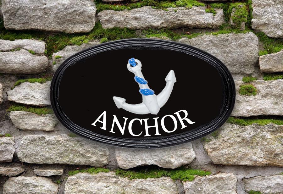 Anchor Oval House Sign 12" X 7"