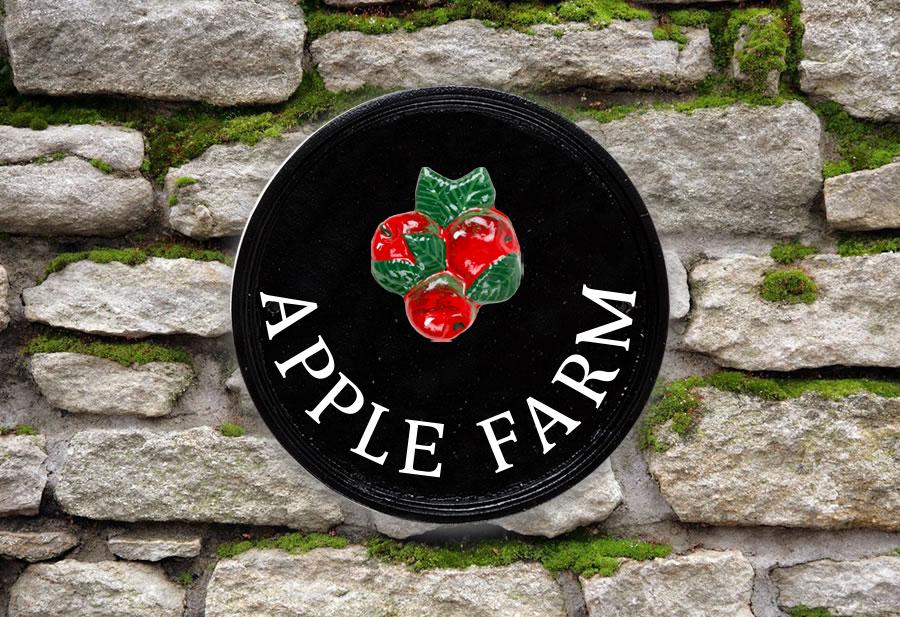 Apples Round House Sign 9" Diameter