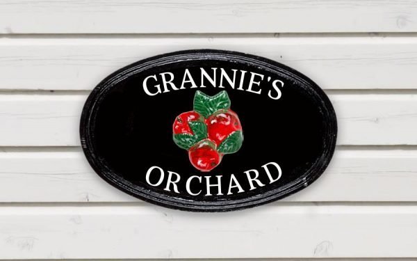 Apples Oval House Sign 14" X 9"