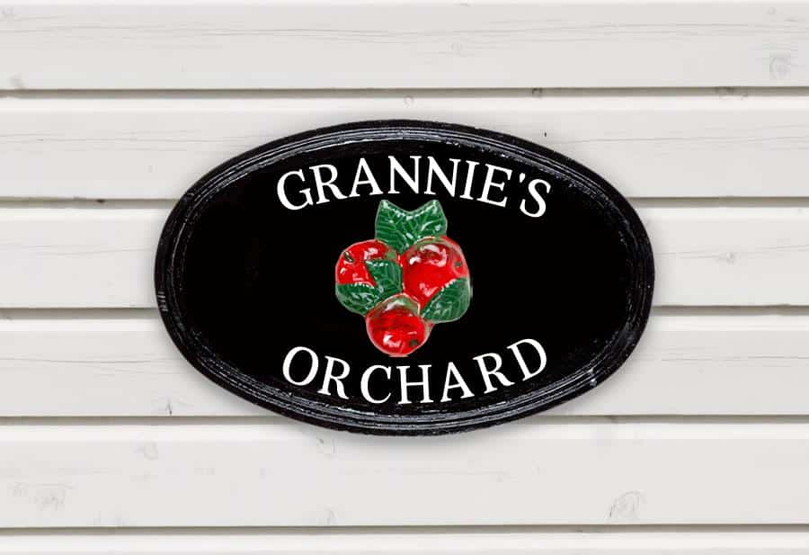 Apples Oval House Sign 14" X 9"