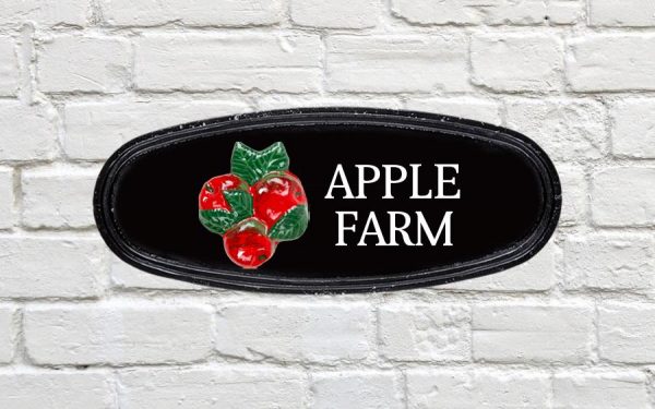Apples Oval House Sign 15" X 6"