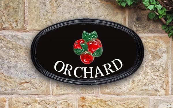 Apples Oval House Sign 12" X 7"