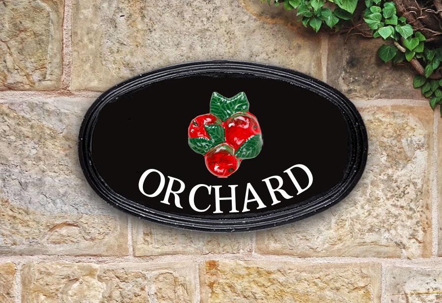 Apples Oval House Sign 12" X 7"