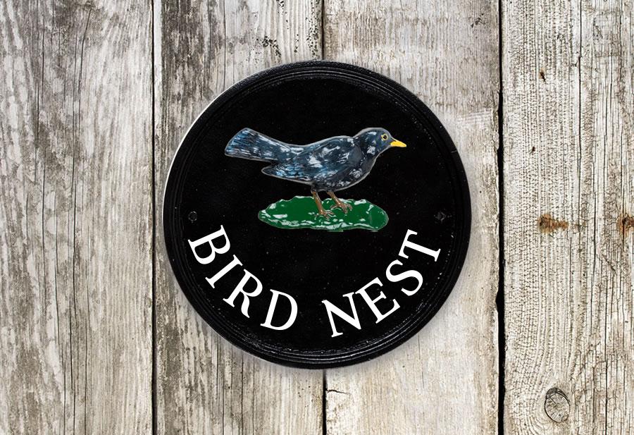Blackbird Round House Sign 9" Diameter