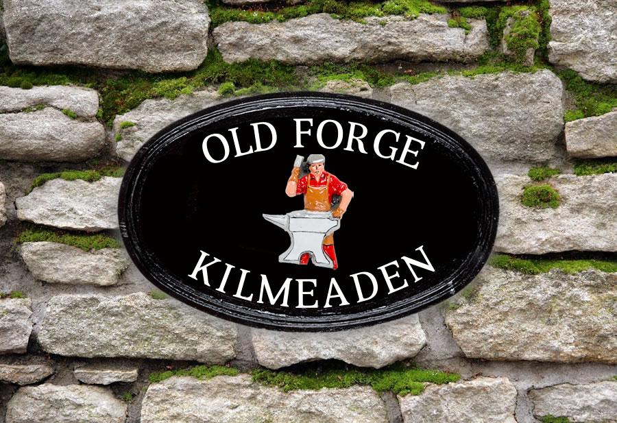 Blacksmith Oval House Sign 14" X 9"