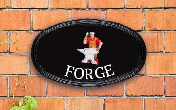 Blacksmith Oval House Sign 12" X 7"