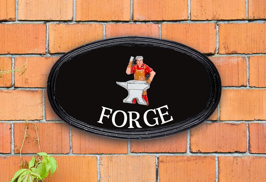 Blacksmith Oval House Sign 12" X 7"