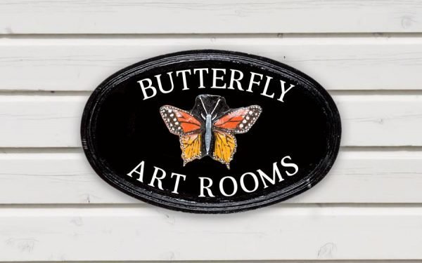 Butterfly Oval House Sign 14" X 9"