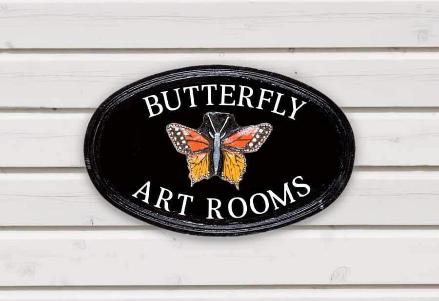 Butterfly Oval House Sign 14" X 9"