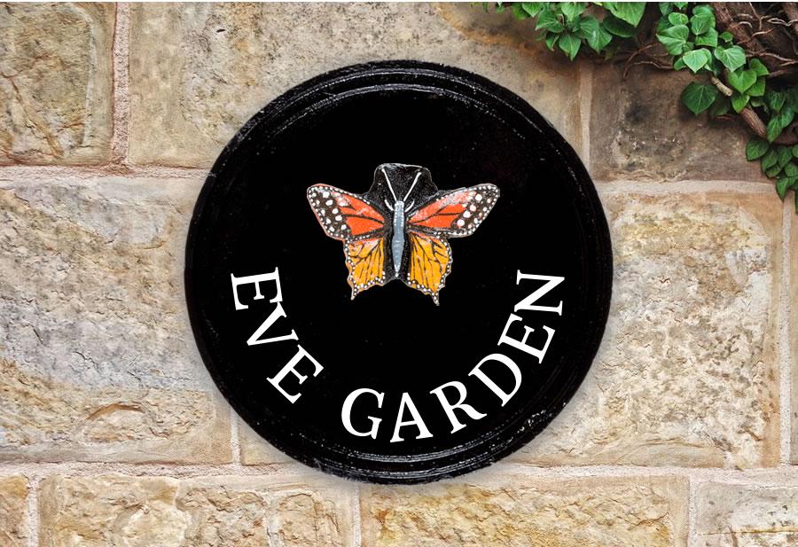 Butterfly Round House Sign 10" Diameter