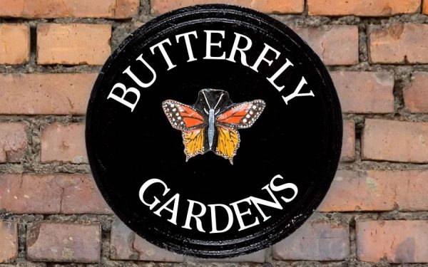 Butterfly Round House Sign 14" Diameter