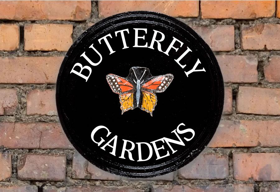 Butterfly Round House Sign 14" Diameter