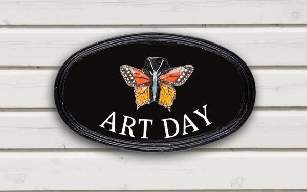 Butterfly Oval House Sign 12" X 7"