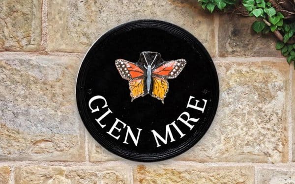 Butterfly Round House Sign 9" Diameter