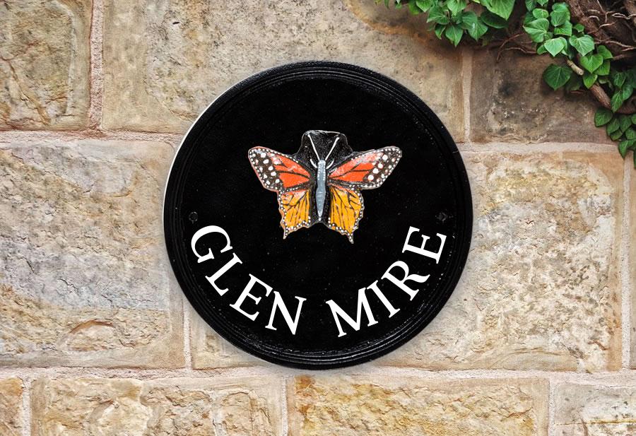 Butterfly Round House Sign 9" Diameter