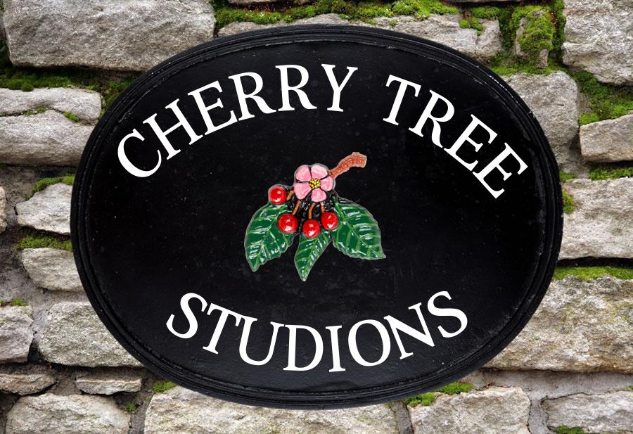 Cherry Blossom Oval House Sign 18" X 14"