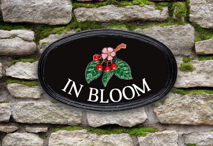 Cherry Blossom Oval House Sign 12" X 7"