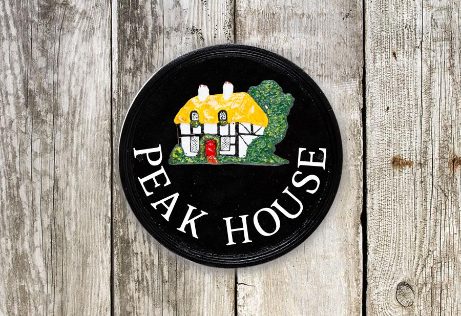 Small Cottage Round House Sign 9" Diameter