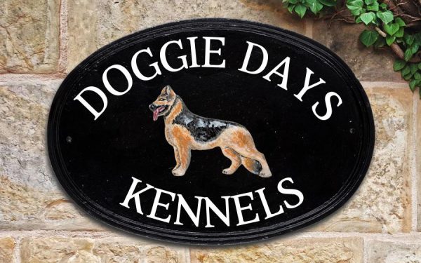 German Shepard Oval House Sign 16" X 11"