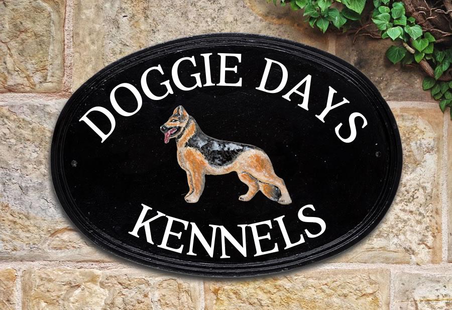 German Shepard Oval House Sign 16" X 11"