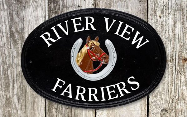 Horse Head in Shoe Oval House Sign 16" X 11"