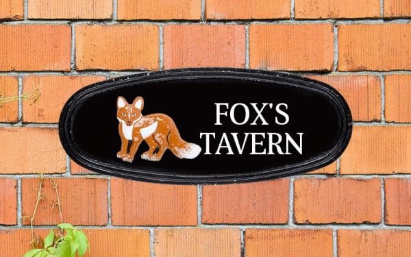 Fox Oval House Sign 15" X 6"