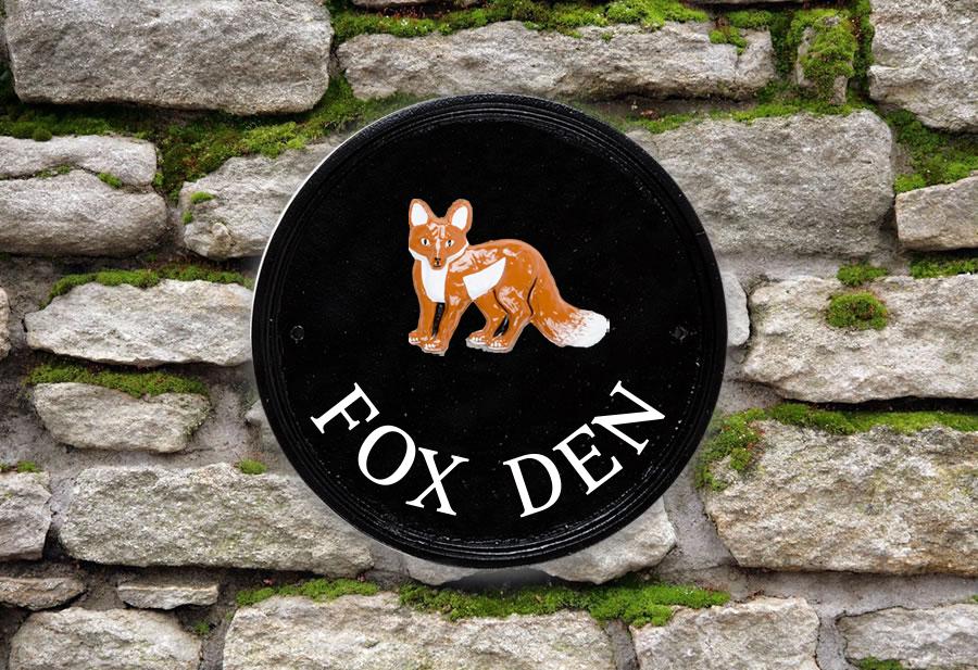 Fox Round House Sign 9" Diameter