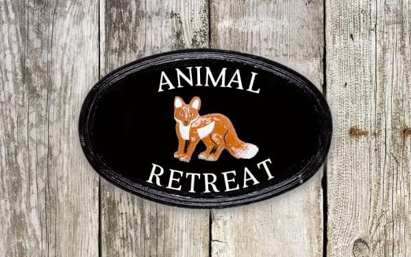 Fox Oval House Sign 14" X 9"