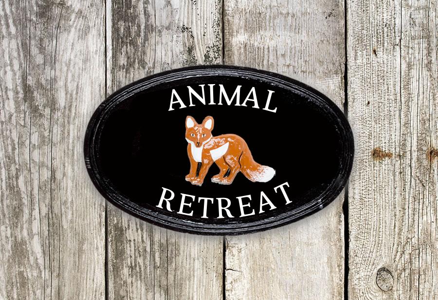 Fox Oval House Sign 14" X 9"
