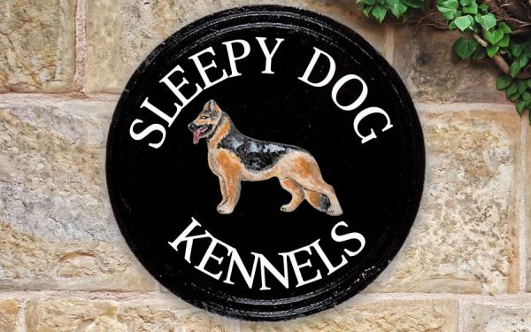 German Shepard Round House Sign 14" Diameter
