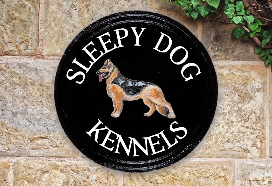German Shepard Round House Sign 14" Diameter