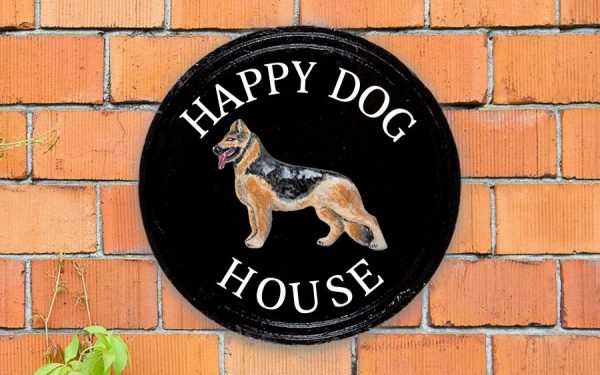German Shepard Round House Sign 12" Diameter