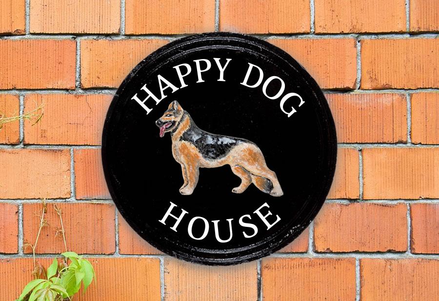 German Shepard Round House Sign 12" Diameter