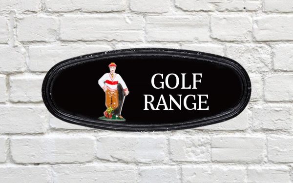 Golfer Oval House Sign 15" X 6"