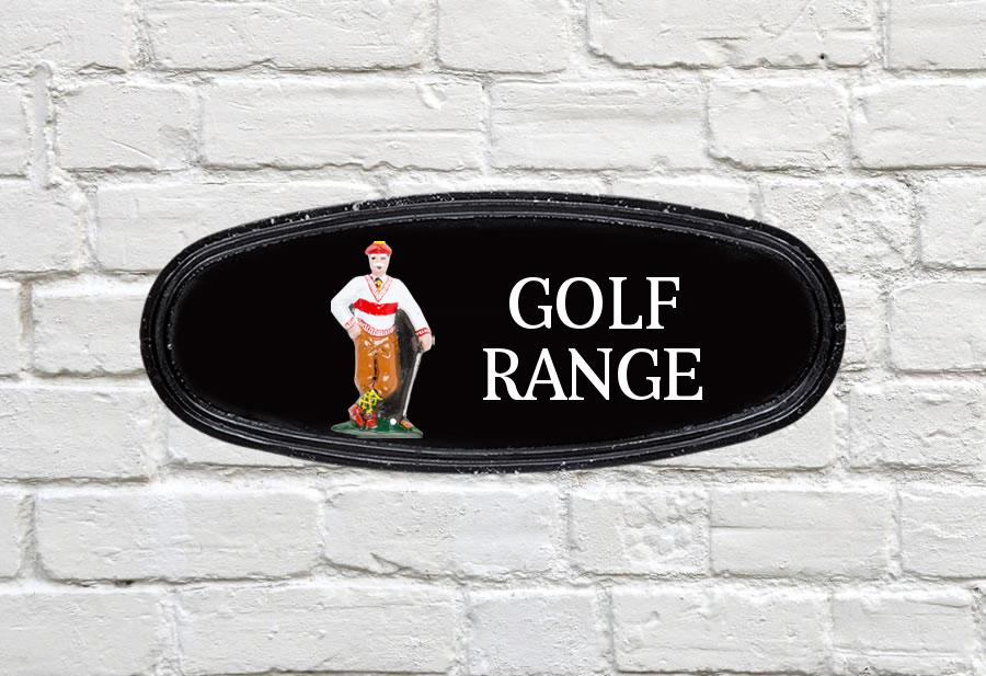 Golfer Oval House Sign 15" X 6"