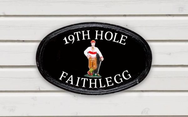 Golfer Oval House Sign 14" X 9"