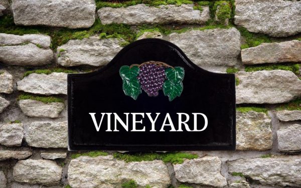Grapes Cast Metal Sign 12" X 8"