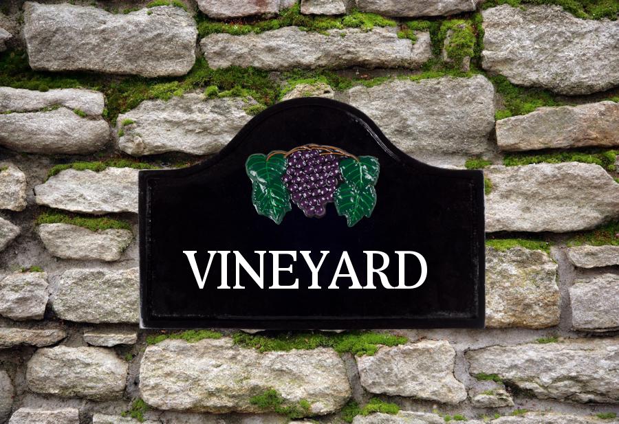 Grapes Cast Metal Sign 12" X 8"