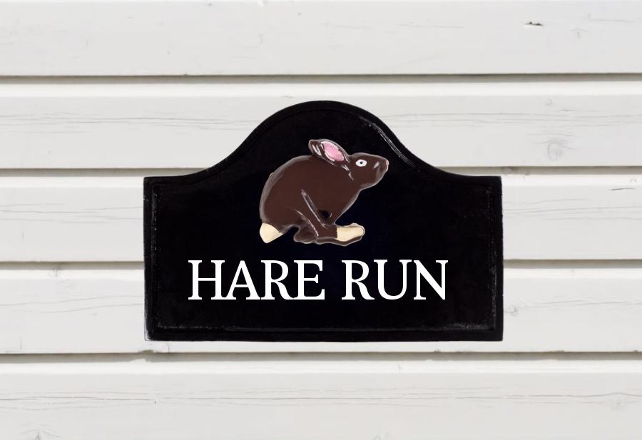 Hare Cast Metal Sign 12" X 8"