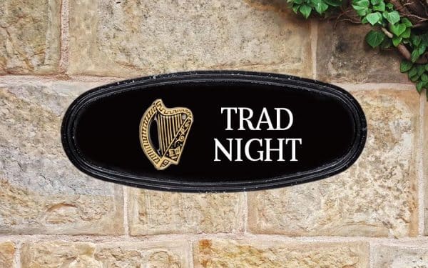 Harp Oval House Sign 15" X 6"