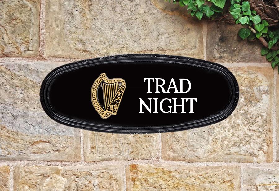 Harp Oval House Sign 15" X 6"
