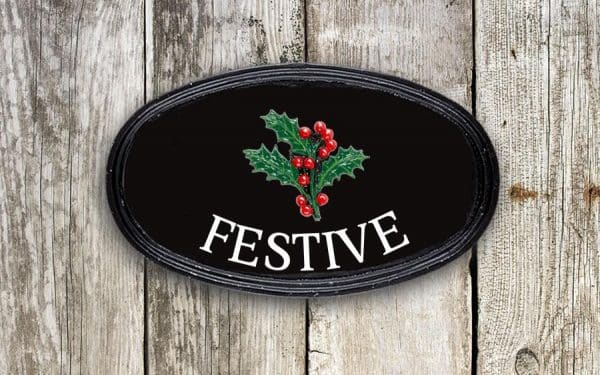 Holly Oval House Sign 12" X 7"