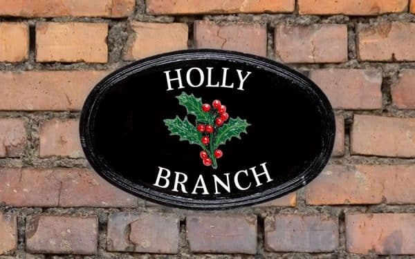 Holly Oval House Sign 14" X 9"