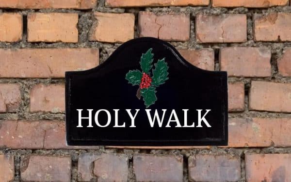 Holy Cast Metal Sign 12" X 8"